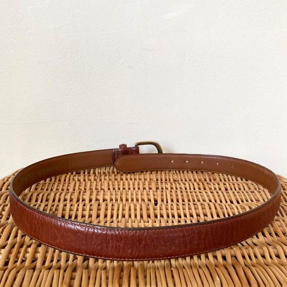 L.L. Bean Men's Genuine Leather Brown Belt Size 32 - Picture 3 of 9